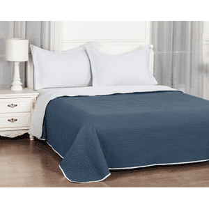 Clems - Cubrecama Quilt Reversible 2 Plazas 240X260Cm Azul