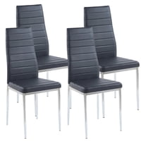 Pandalino - Pack 4 Silla Dining Negras | Estilo Minimalista Y Cómodo