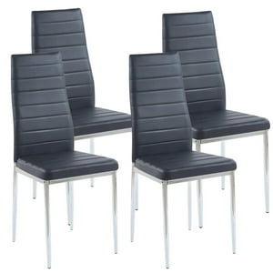 Pandalino - Pack 4 Silla Dining Negras | Estilo Minimalista Y Cómodo Negro