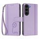 thumbnail image 3 of Funda Cartera Trébol para Samsung Galaxy S23 con Ranuras Tarjetas y Carga Inalámbrica Morado claro, 3 of 6