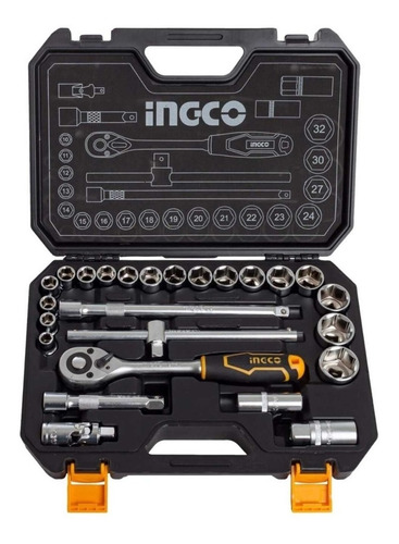 Set Dados Y Chicharra Industrial 25 Piezas 1/2 Ingco