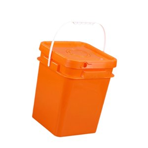 Magideal - Cubo Cuadrado Con Mango Y Tapa, Cubo Multipropósito Para Todo Uso, Contenedor De Almacenamiento De Alimentos Para Construcción, Pintura, Jardinería D 13L 255X255X311Cm