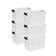 thumbnail image 1 of Contenedor de almacenamiento Sterilite de 30 litros, apilable, 6 unidades, plástico transparente, 1 of 9