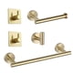 thumbnail image 3 of Juego de Accesorios de Baño Cepillado Barra de Toalla Acero Inoxidable a Prueba de Herrumbre Servicio Pesado Estilo Moderno de 5 Piezas Estilo Redondo , ORO Oro B, 3 of 5