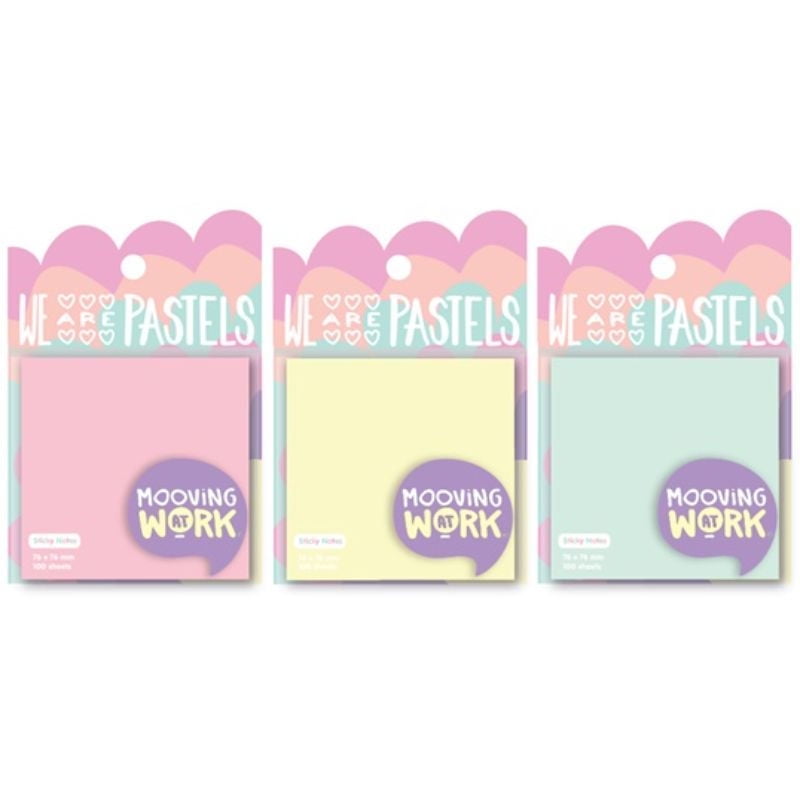 Notas Adhesivas Color Pastel (producto Surtido) 76x76mm 100 Hojas Mooving
