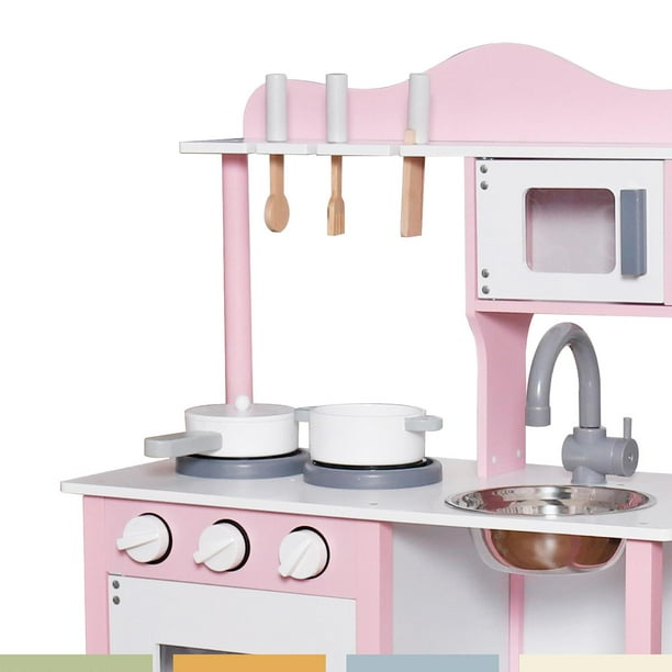 Cocina de Juguete Infantil Niños Madera Rosada con Acc Bandú rosa