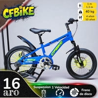 Vipnetwork - Bicicleta Aro 16 Cfbike Con Disco Azul Log Amarillo