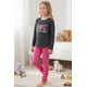thumbnail image 2 of Pijama Niña Estampado Peace Love Dance gris oscuro 6, 2 of 8