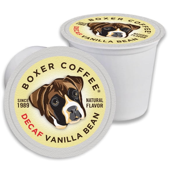 Cápsulas de café Boxer Coffee descafeinado Swiss Water con vainilla, 48 piezas