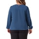 thumbnail image 3 of Agnes Orinda Tallas Grandes Ropa de Halloween para Mujeres Cuello Redondo Plisado Trabajo Oficina Blusas de Manga Larga Camisas 3X Azul, 3 of 6