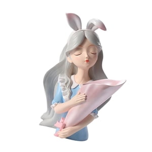 Bothyi - Florero Escultura Maceta Maceta Resina Estatua Azul Ropa 22X32Cm