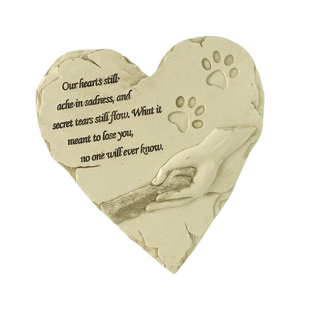Magideal - Piedra Conmemorativa En Forma De Corazón, Piedras De Jardín, Adorno De Regalo Para Pérdida De Mascotas, Marcador De Tumba Para Mascotas, Lápida Conmem Blanco