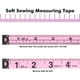 thumbnail image 5 of Edtape - Cinta métrica corporal (2 unidades), suave, para coser telas, sastres, manualidades, 60 pulgadas/1,5 m, retráctil, de doble cara, color rosa, 5 of 6