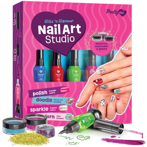 Kit De Esmaltes De Uñas Pretty Me De Nail Art Studio Para Niños De 7 A 12 Años