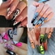 thumbnail image 1 of 4 Packs (96 Pcs) Press On Nails, Halloween Horror Grimace Blood Drop With Design, Mixed Fake Nails Long Almond/Coffin Glue On Nails Set With Adhesive Tabs Nails File For Women, 1 of 2