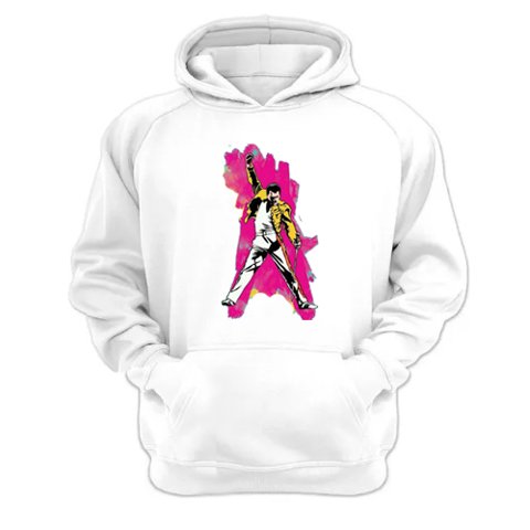 Genérico - Polerón Canguro Freddy Mercury Blanco Talla S Unisex