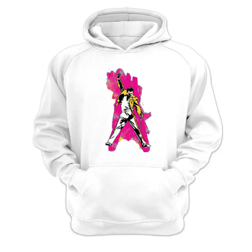 Genérico - Polerón Canguro Freddy Mercury Blanco Talla S Unisex