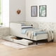 thumbnail image 2 of Twin Size Upholstered Platform Bed Frame with 2 Storage Drawers, Adjustable Velvet Sofa Bed, Beige, 2 of 3
