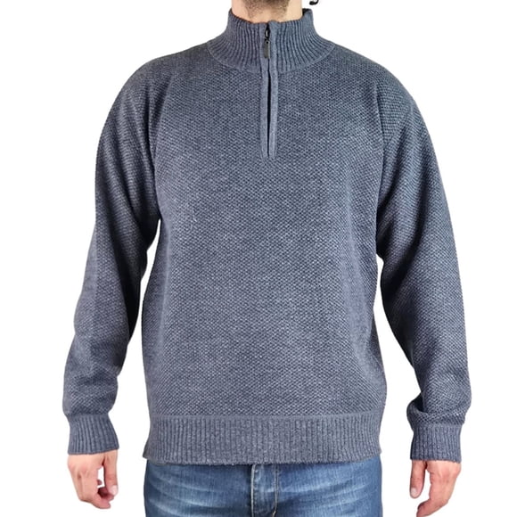 Sweater Hombre Frizado Tejido Cuello Alto Cierre Colores 2097