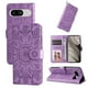 thumbnail image 3 of Funda tipo cartera FOXDOCK para Google Pixel 8 , diseño girasol en relieve, cuero PU, cierre magnético, soporte y tarjetero, 3 of 5