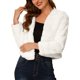 thumbnail image 5 of INSPIRE CHIC Chaqueta de Mujer de Piel Sintética de Manga Larga Recortada Abrigo de Invierno Esponjoso - Elegante y Cómodo L Blanco, 5 of 8