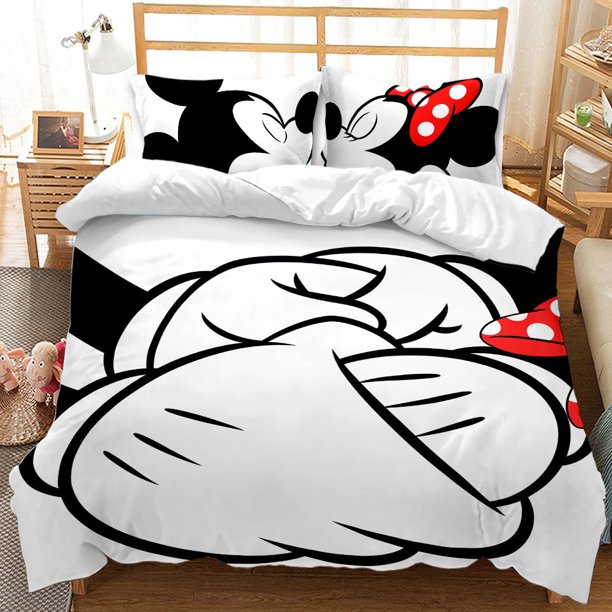 Bed linen Mickey Mouse , pillow cover 50 x 75 cm with reversible motif, duvet cover 100 x 135 cm, With zipper Bed Sheets