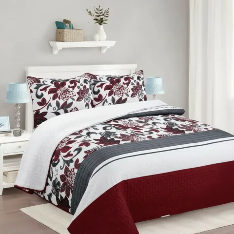 Casadeliacl - Cubrecama Quilt Sherpa 1.5 - Varios Modelos W.M G Bordó Diseños