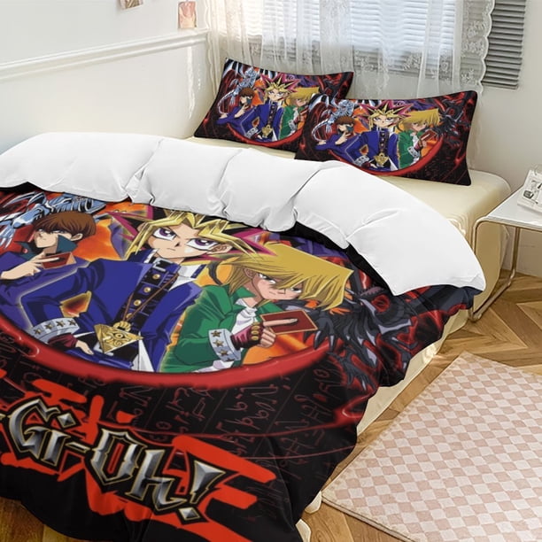 Yu-Gi-Oh 3-Piece Bedding Set Warm And Comfortable Soft Duvet Cover Bed Set for Boys Girls Kids Adult Bedroom All Season