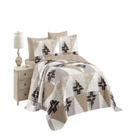 Genérico - Quilt Cubrecama De Verano 2 Plazas Café