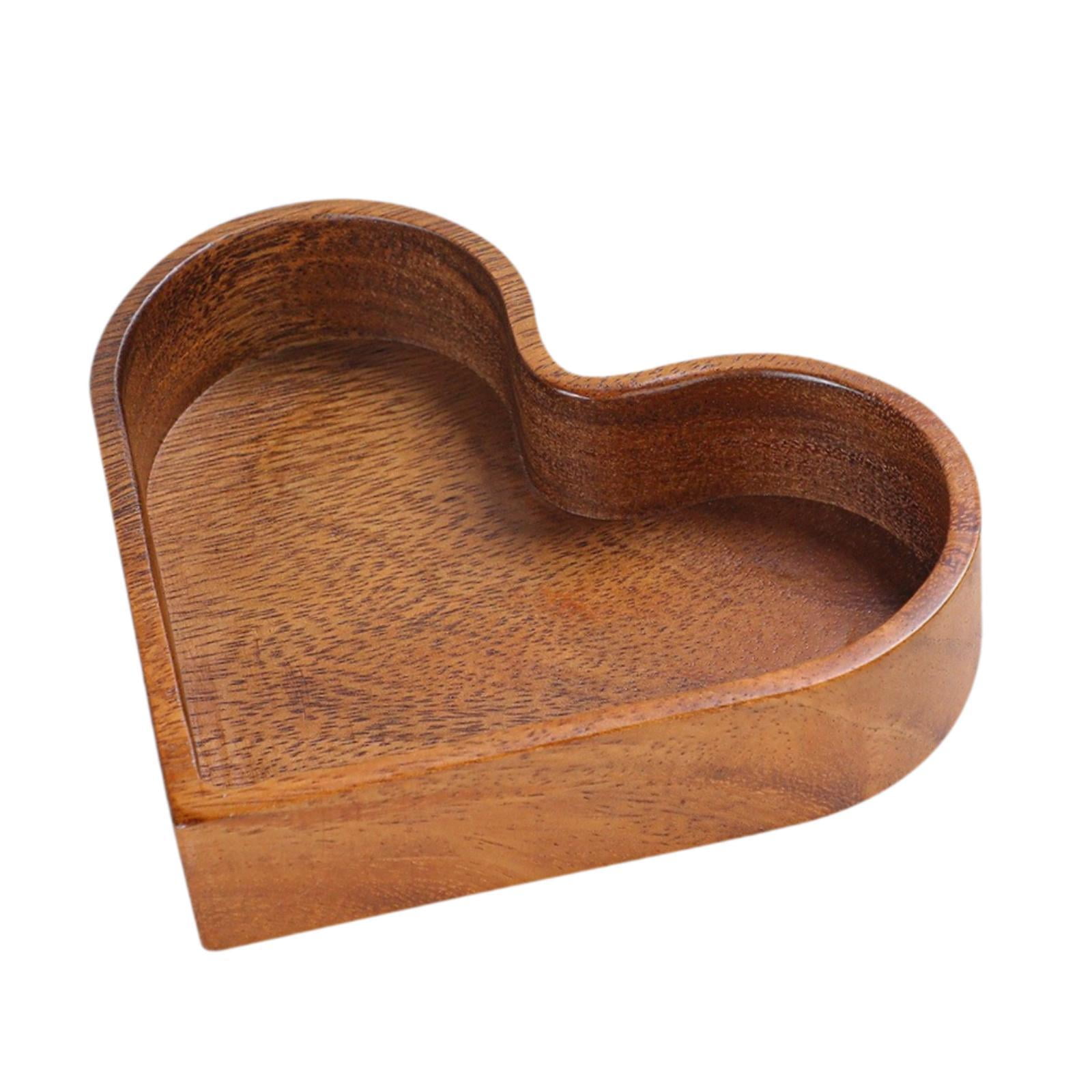 Magideal - Bandeja En Forma De Corazón Displa De Baratijas De Bandeja De La Bandeja De La Bandeja Versátil Versátil Del Corazón Del Corazón Rústico Fruits Secos