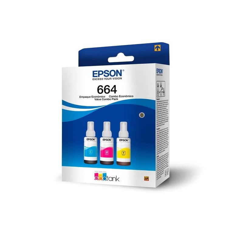 Tinta Epson 664 Pack 3 Colores Cian Magenta Amarillo