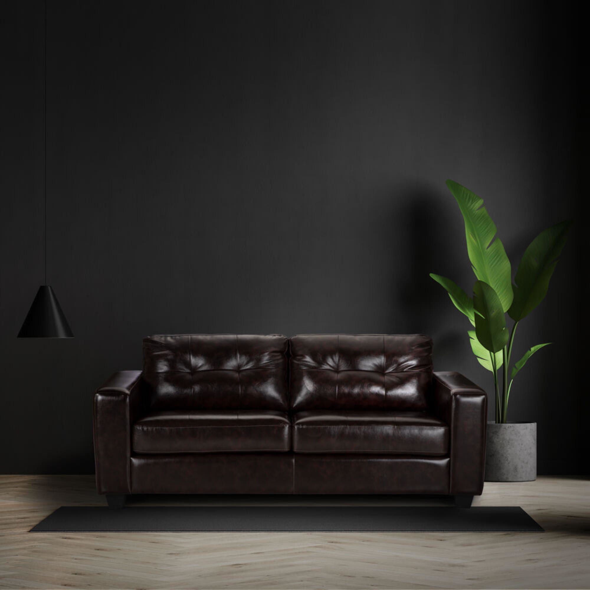 Rosen - Sofá Mira 3 Cuerpos Pu Bitono Café