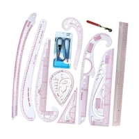 Magideal - Juego De Regla Curva Francesa Para Coser Estilo, Juego De Reglas Métricas, Herramientas De Medición, Regla Para Hacer Patrones De Ropa Flexibles Para 11 Piezas