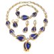 thumbnail image 1 of 4 Pzas Juegos de Joyería Nupcial para Boda Compromiso Collar Brillante Pulsera Aretes Juegos de Anillos Conjuntos de Joyería para Mujer para Fiesta de Graduación, 1 of 9