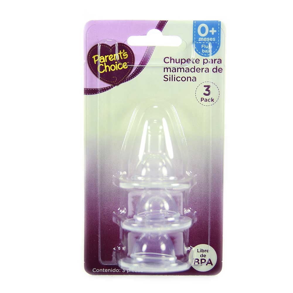 Chupete Para Mamadera Flujo Bajo Transparente 1 Un Parent's Choice