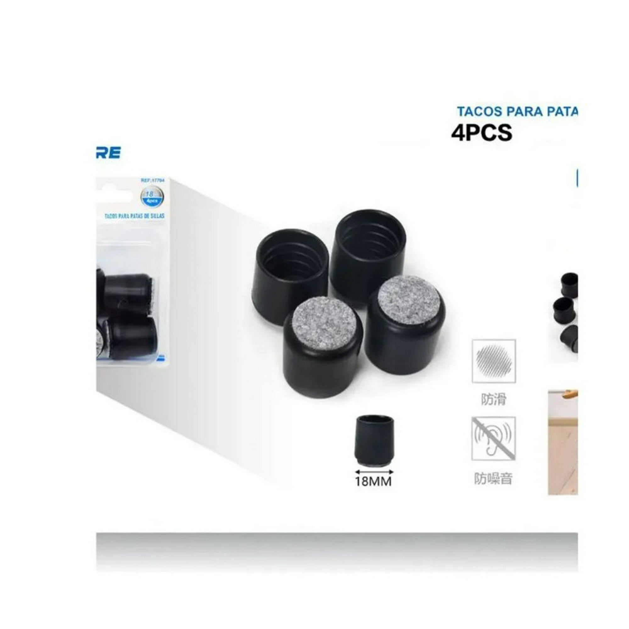 Genérico - Tacos Para Patas De Sillas 4pcs 18mm