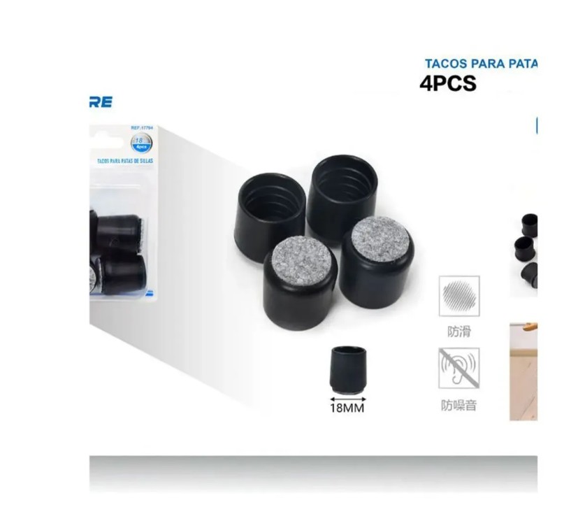 Genérico - Tacos Para Patas De Sillas 4Pcs 18Mm