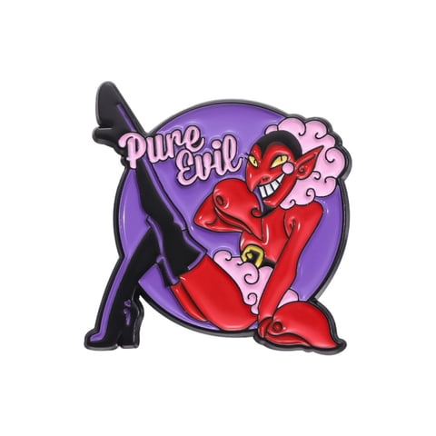 Estoykuku - Broche Pin Divertido ""Él"" Pure Evil Chicas Superpoderosa