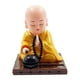 thumbnail image 2 of Figura De Pequeño Monje, Coche De Juguete Con Energía Solar, Cabeza De Bobble, Adorno De Coche De Juguete L Amarillo, 2 of 3