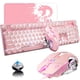 thumbnail image 1 of Combo de teclado y ratón para juegos LexoneLEC Pink Retro Style, 1 of 9