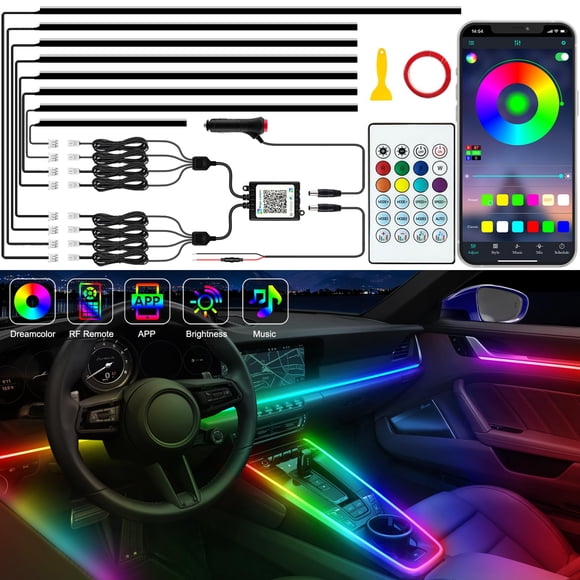 Tira de luces LED para interiores de automóviles Jushope Dreamcolor Acrylic