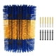 thumbnail image 1 of Cepillo rascador para ganado, cepillo de completo, herramienta de limpieza con tornillos, rascador de animales resistente, cepillo para caballo Azul y amarillo, 1 of 5