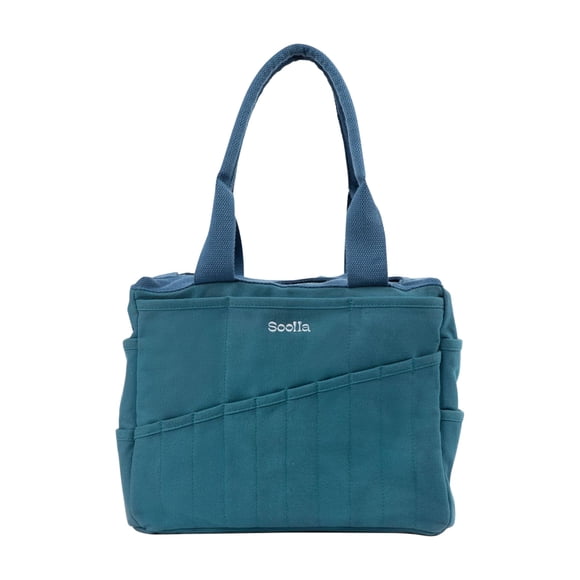 Bolso tipo tote Soolla de 30 bolsillos color aguamarina para material de arte