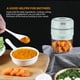 thumbnail image 4 of Picadora de ajo eléctrica, mini picadora de ajo portátil inalámbrica, trituradora de ajo, pequeña trituradora de alimentos para picar cebolla, carne, frutos secos, verduras y comida para bebés., 4 of 8
