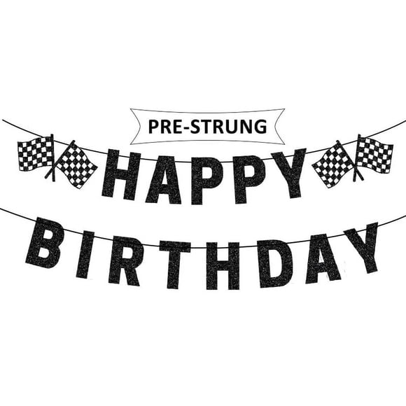 Guirnalda SULICRE Coche de Carreras ¡Feliz Cumpleaños! Preensamblada