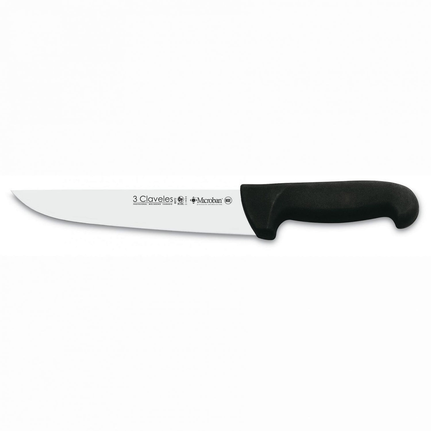 Tres Claveles - Cuchillo Carnicero Negro 24 Cm.