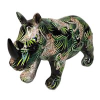 Magideal - Estatua De , Figura De Animal, Escultura De Resina Duradera, Adorno Para Mesa, Vacaciones, Estantería, Decoración De Regalo De Inauguración , Flores Flores Verdes