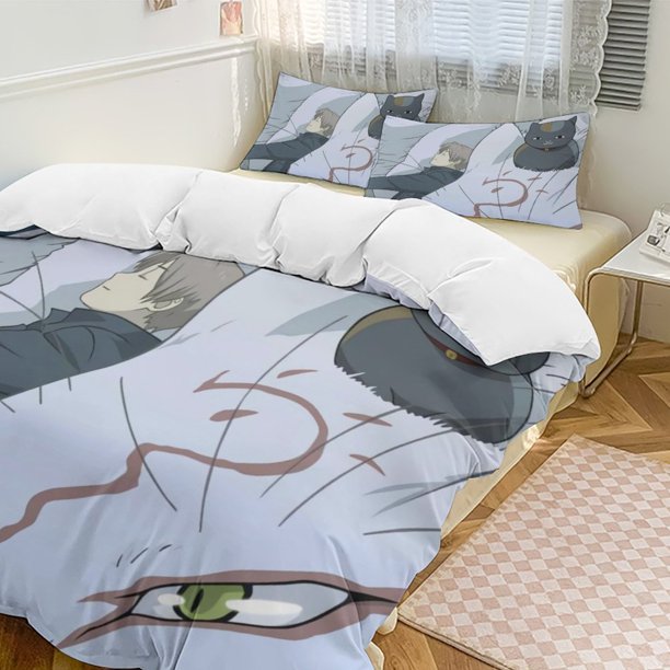Natsume's Book of FriendsCartoon Collection 3-Piece Comforter Set, Personalized Bedding Decor for Kids And Teens Bed Sheets