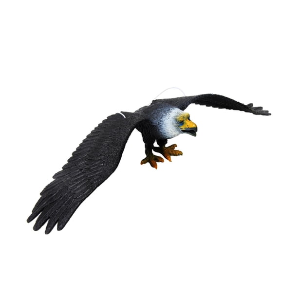 Modelo de águila simulada, juguete para niños, estatua de águila educativa muy detallada, figura de juguete de águila para niños, niñas, niños, regalo L negro