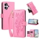 thumbnail image 1 of Funda Billetera Floral en Relieve iphone17 con Tarjetero y Cremallera Rosa, 1 of 6